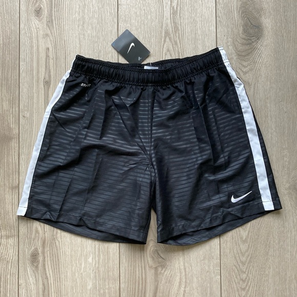 Nike Shorts Athletic Women’s Black with White Stripe Large - Picture 1 of 11
